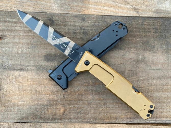 10'' New 5MM Blade Aluminum Handle Lockback Camping Pocket Folding Knife VTF80