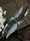 New VG10 Damascus Blade Wood Handle Outdoor Utility Folding Knife VTF41B