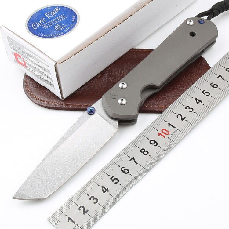 New CNC D2 Blade Sebenza 21 Style Full T4C Titanium Handle Pocket Camping Utility Folding Knife DF187