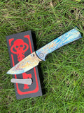 8'' New Folding Tool M390 Steels Blade Full T4C Titanium Handle  Camping PocketKnife VTF107S
