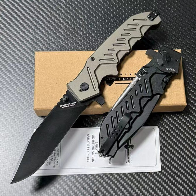 10'' New CNC N690 Blade Aluminum Handle Outdoor Tool Pocket Folding Knife VTF106