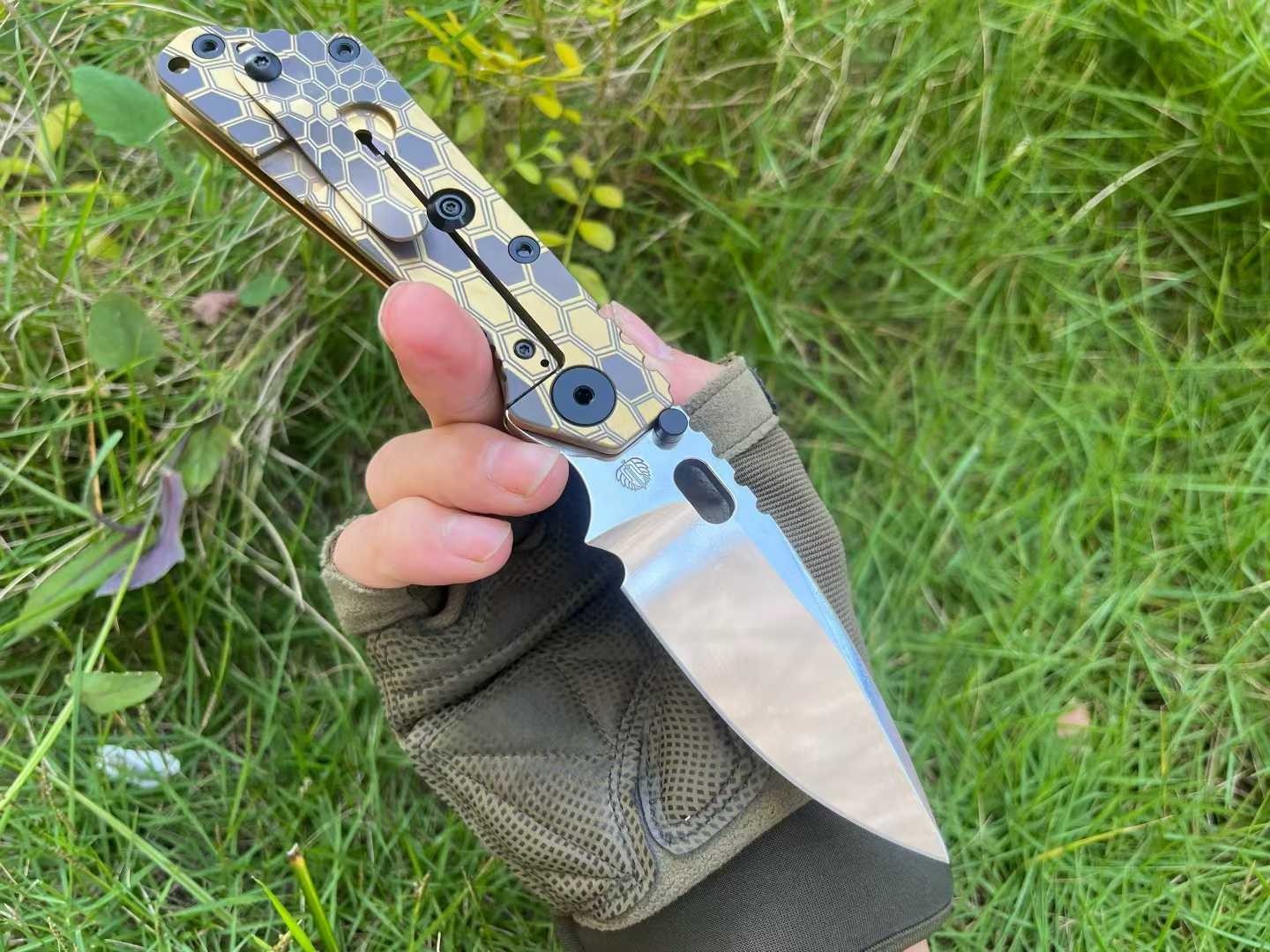 8'' New FoldingKnife Mirror Light D2 Blade Full T4C Titanium Handle Outdoor Utility PocketKnife DF11
