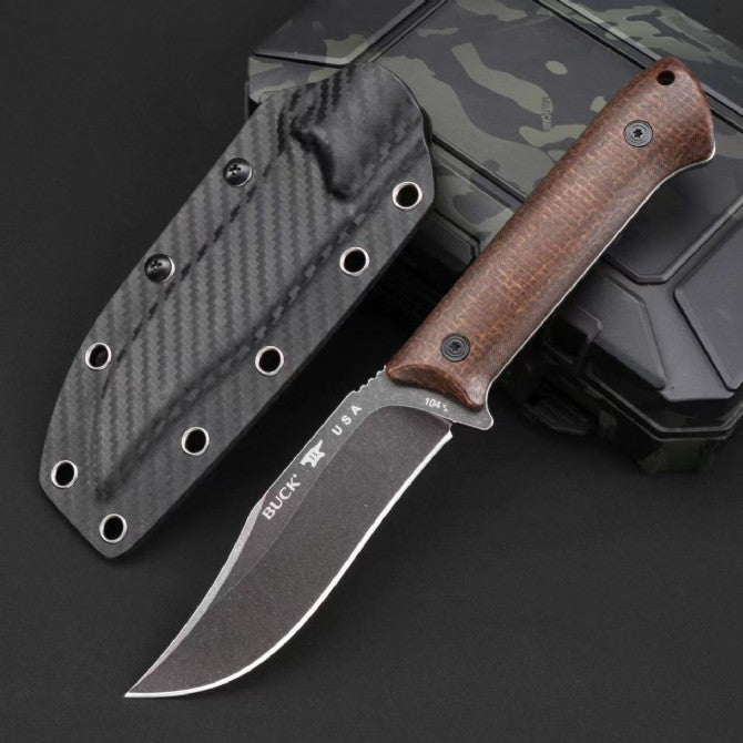 9'' New Stone Wash 14C28N Blade Linen Handle Camping Outdoor Tool Knife VTH72