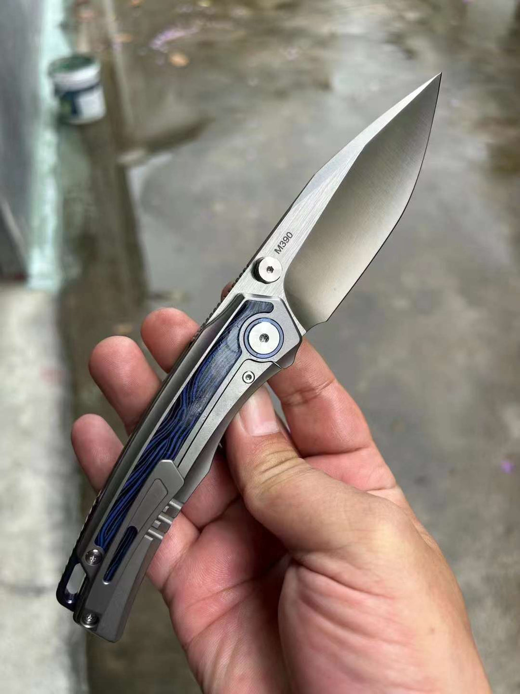 8.5'' New Folding Knife M390 Blade Full T4C Titanium Handle Pocket Camping Utility Outdoor Knife VTF26