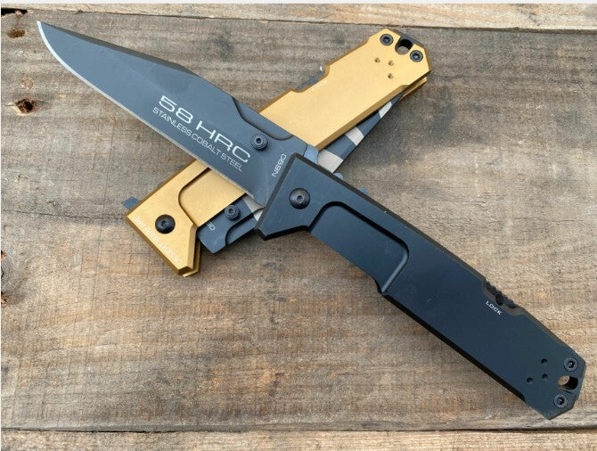 New Manual Folding Knife 5MM Blade Aluminum Handle Lockback Pocket Knife VTF85