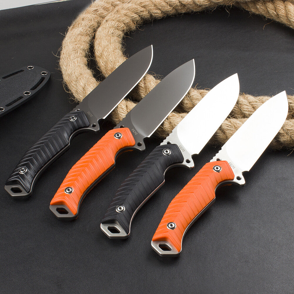10'' New CNC DC53 Steel 5MM Blade G10 Handle Camping Outdoor Tool Knife VTH76