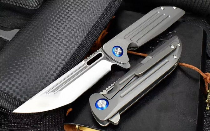 8'' New CNC M390 BladeFull T4C Titanium Handle  Folding Utility Tool Knife VTF92