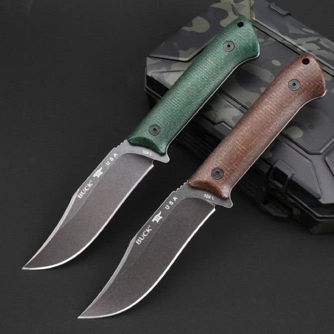 9'' New Stone Wash 14C28N Blade Linen Handle Camping Outdoor Tool Knife VTH72