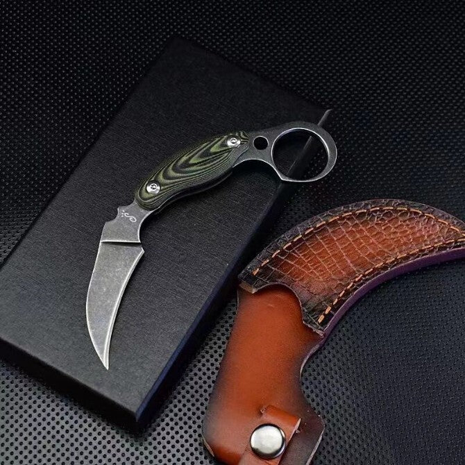 New Stone Wash D2 Fixed Blade G10 Handle Collection Claw Outdoor EDC Knife C12